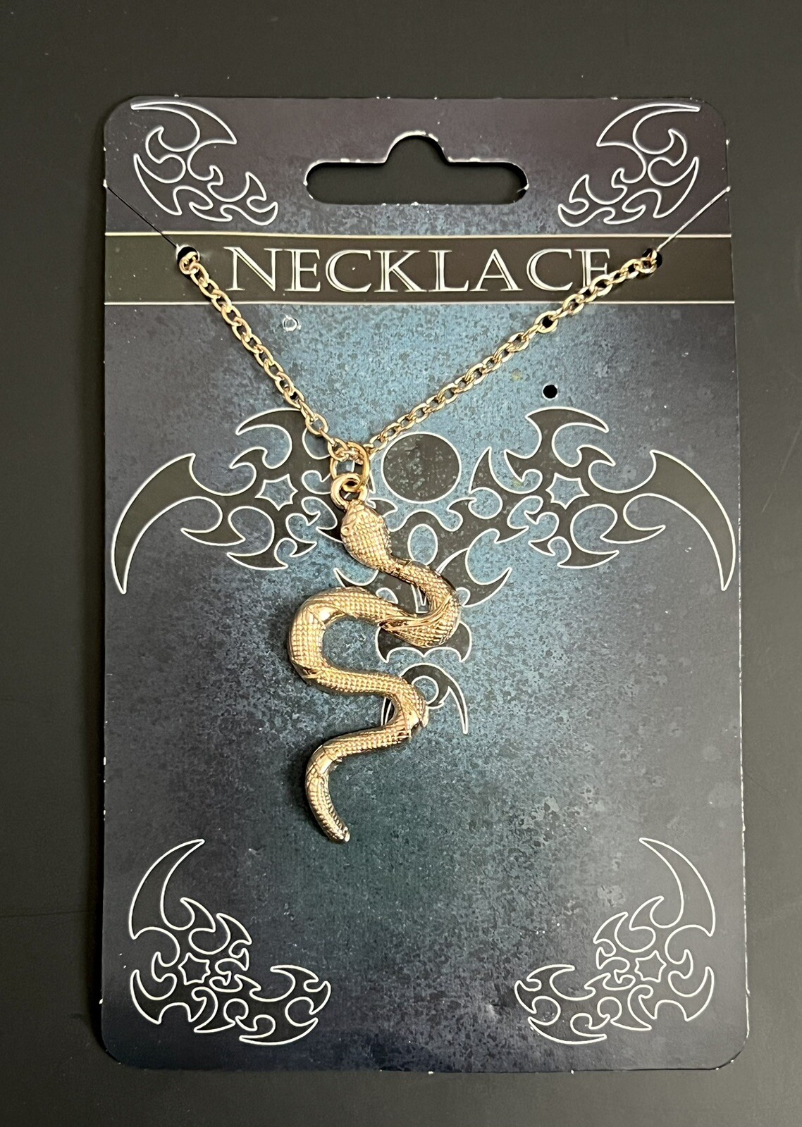 Snake Serpent Reptile Gold Tone Pendant Chain Necklace Fashion Jewelry NEW