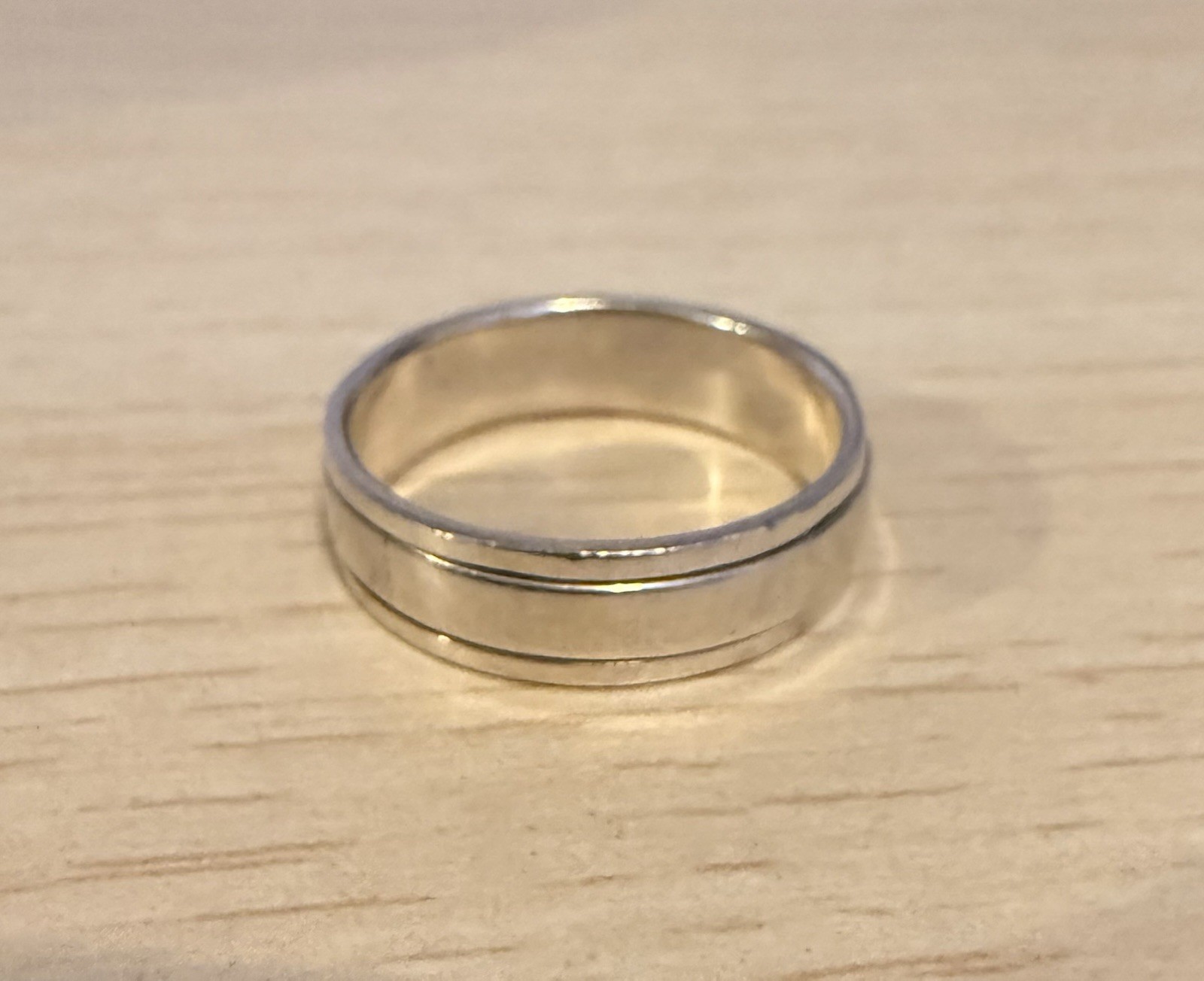 925 Sterling Silver Fidget Ring Plain Band Spinner Ring 5.80 Grams Size 11.5