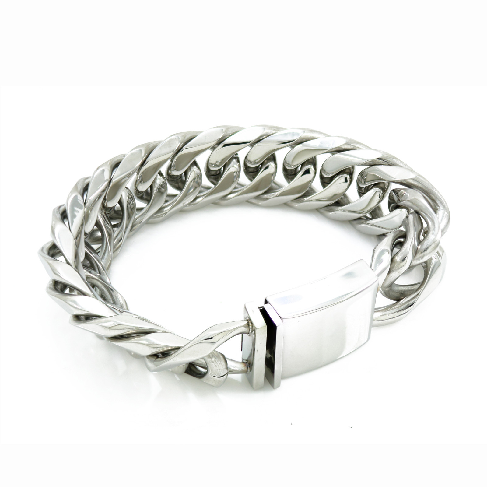 DEFECTIVE without packaging MENS ANTITARNISH SOLID SILVER FINISH THICK H G3D