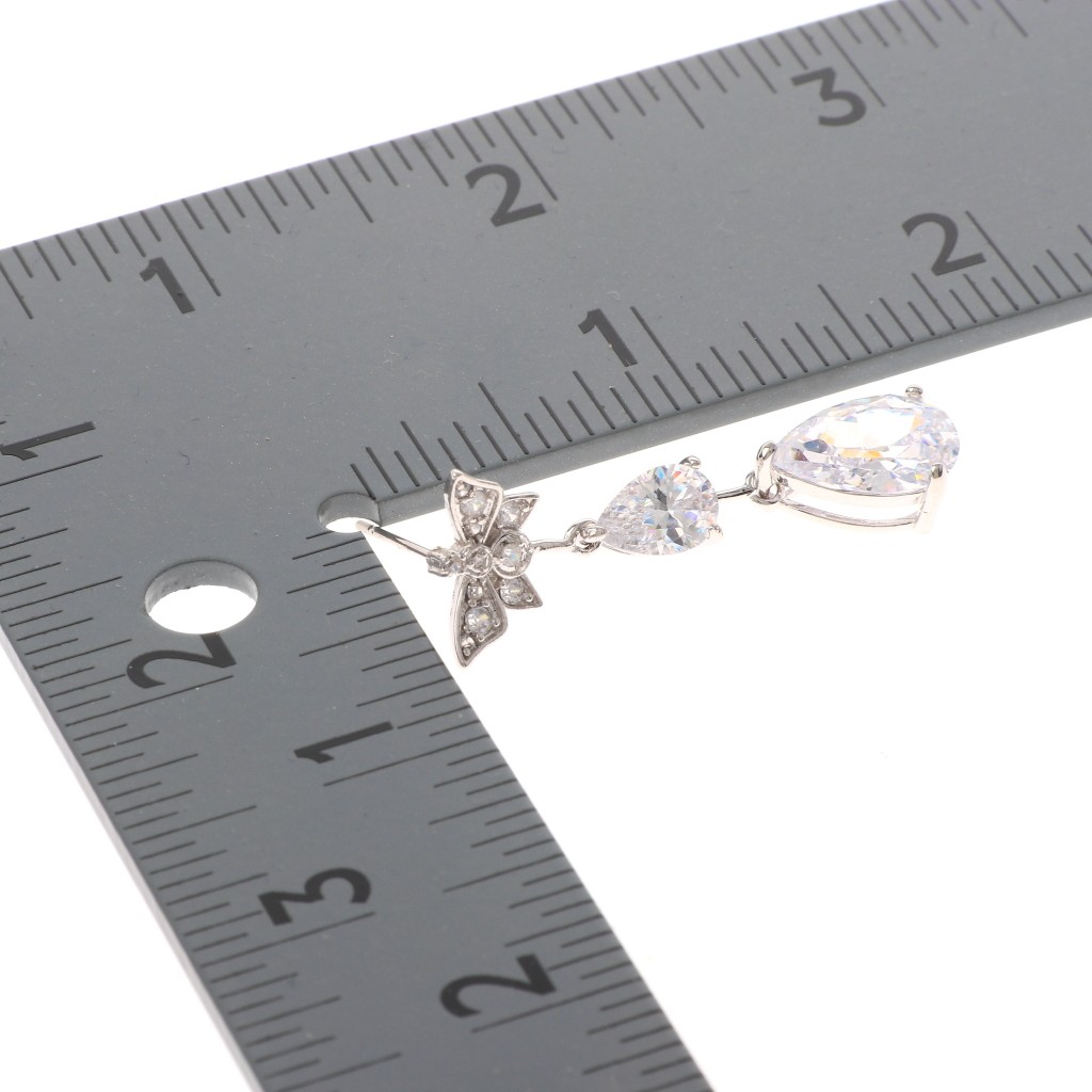 Silver Tone Alloy Metal Cubic Zirconia Post Earrings With Rhinestone JWE1901…