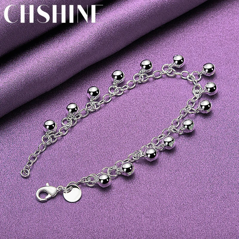 CHSHINE 925 Sterling Silver Round Square Roman Bracelet Fashion Charm Jewelry