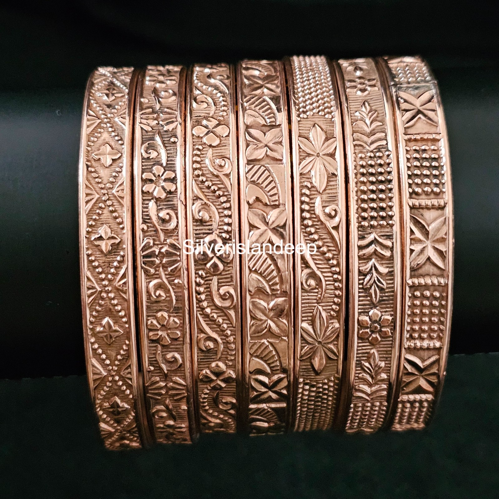 Pure Copper Bangles Set Of 7 Bangles Statement Bangles For Women Jewelry NABAA-5