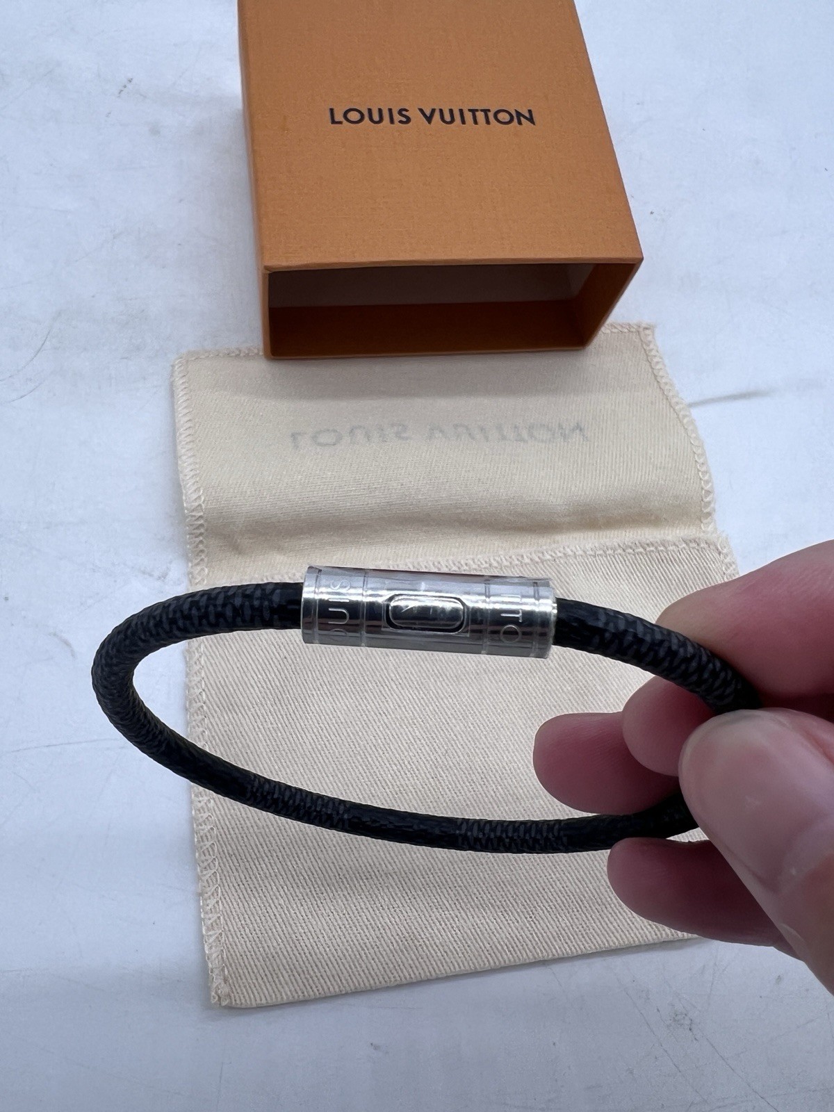 Louis Vuitton Keep It Bracelet Damier Graphite 21 cm NEW w/ box