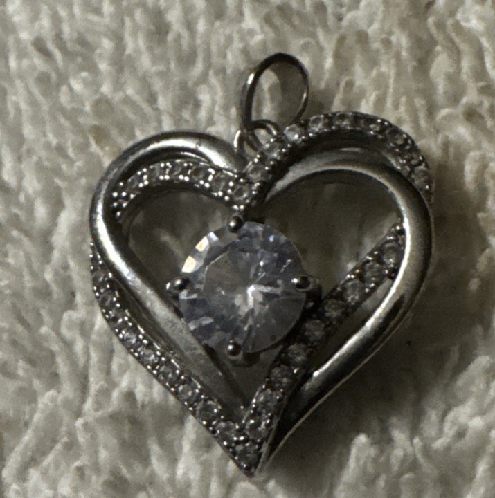 1 eternal love Jeulia double heart charm, pendant vtg jewelry