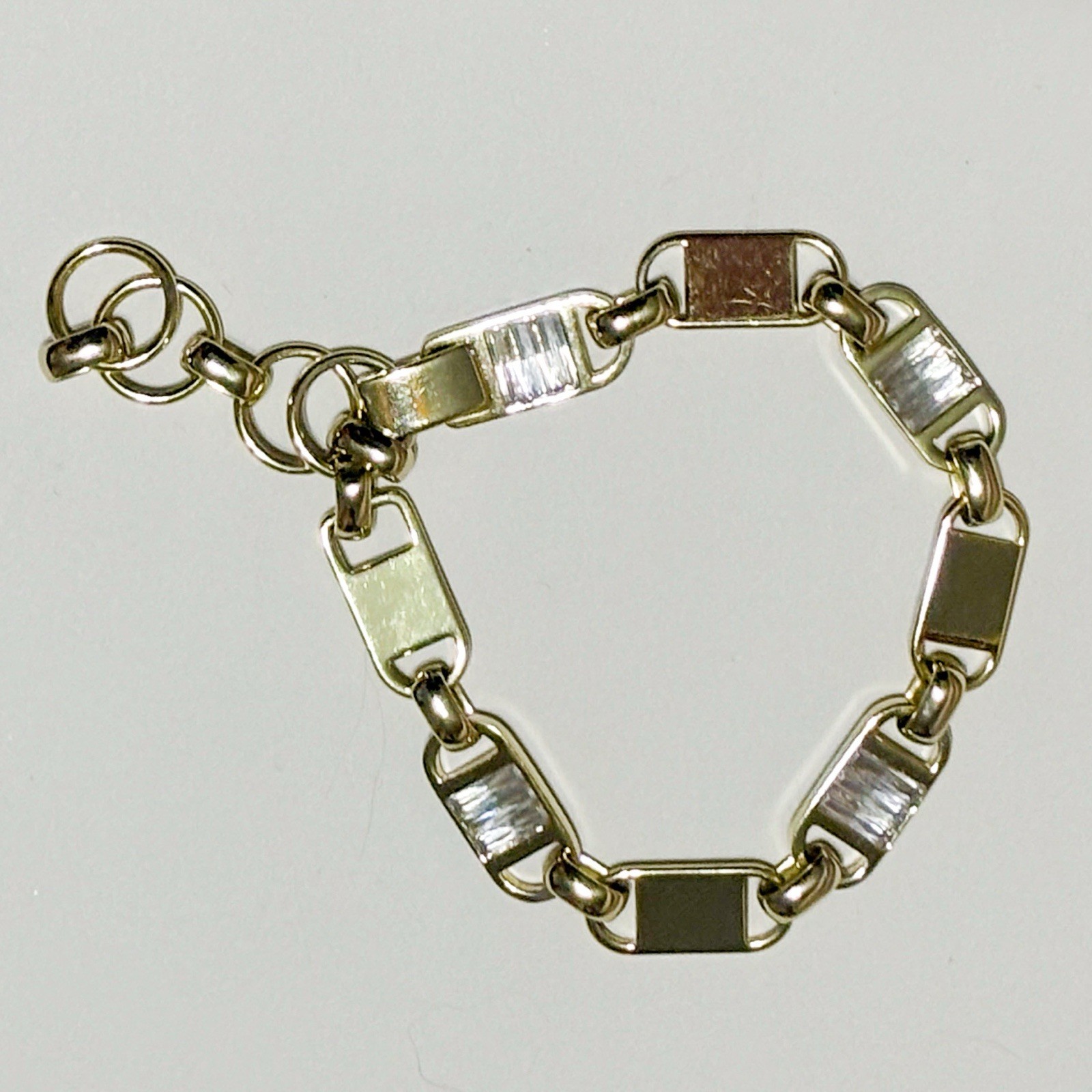Kendra Scott Jessie Gold Tone Link Bracelet Baguette Rhinestone