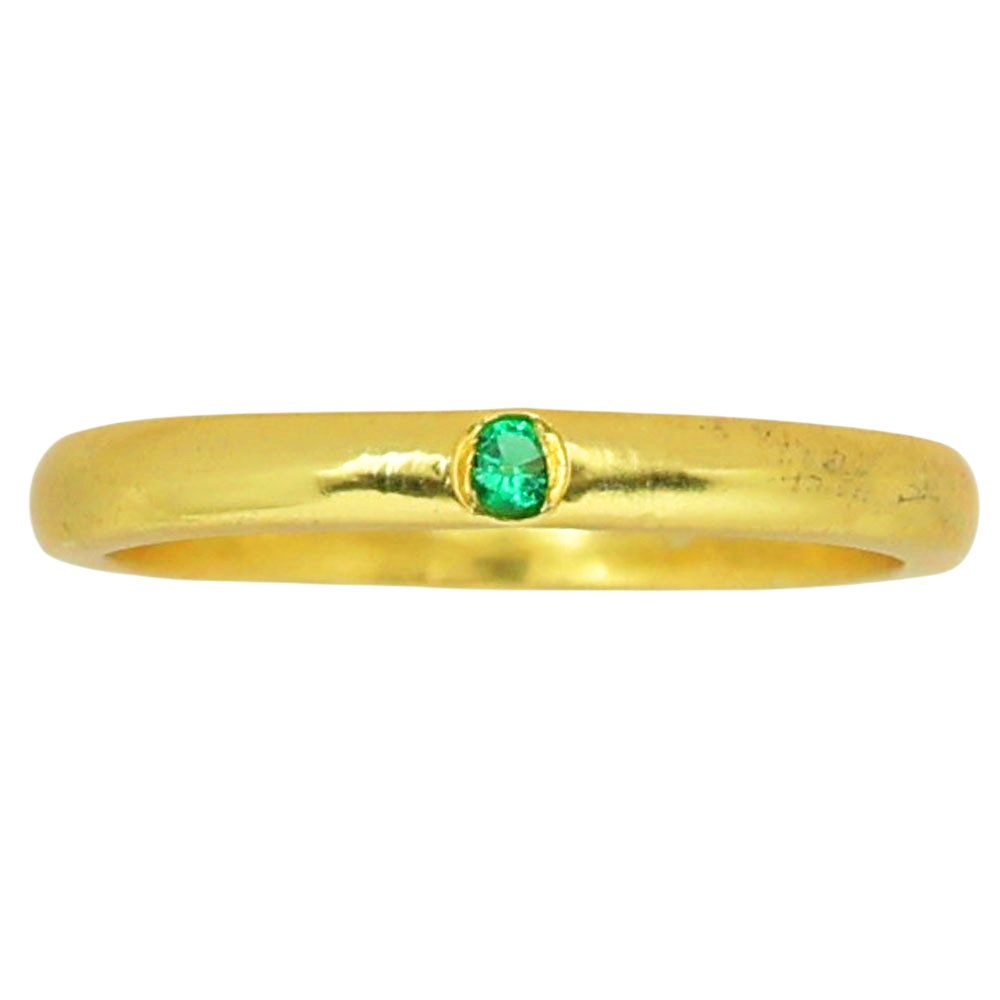 18K Gold Plated Natural Green Tourmaline Ring s.6.5 Jewelry TR01448