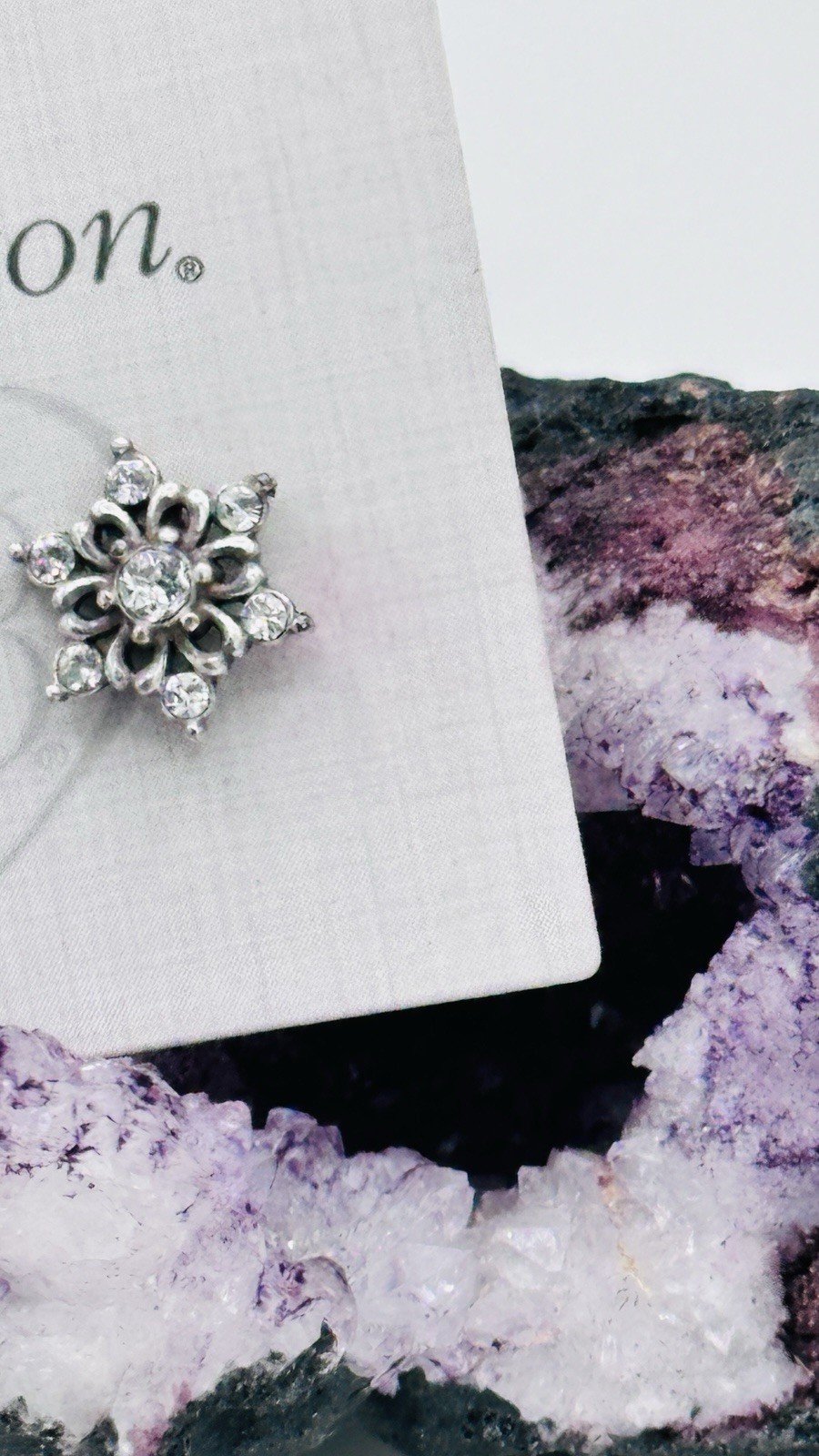 Brighton Crystal Snowflake Stud Earrings Silver Plated Floral Starburst Petite
