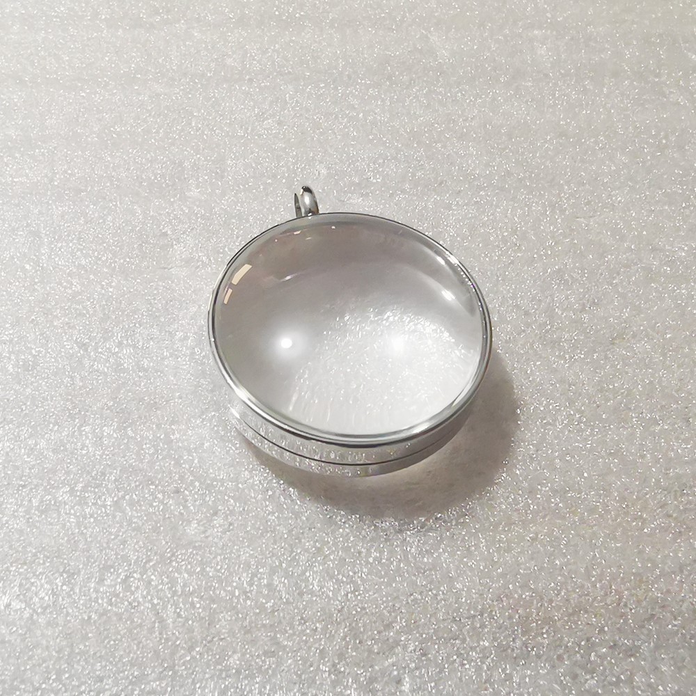 FLOATING CHARMS LOCKET LIVING MEMORY SPHERE PENDANT STAINLESS STEEL PERSONALISED