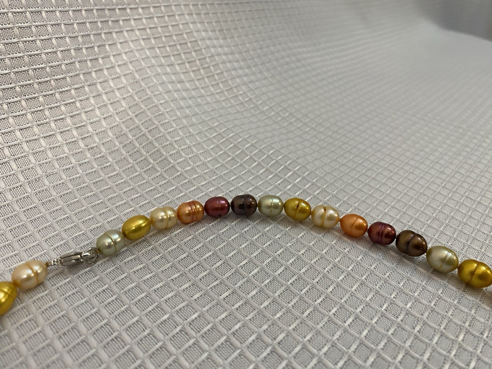 Multicolor Freshwater Pearl Necklace Baroque Beads Gold Cream Brown Choker