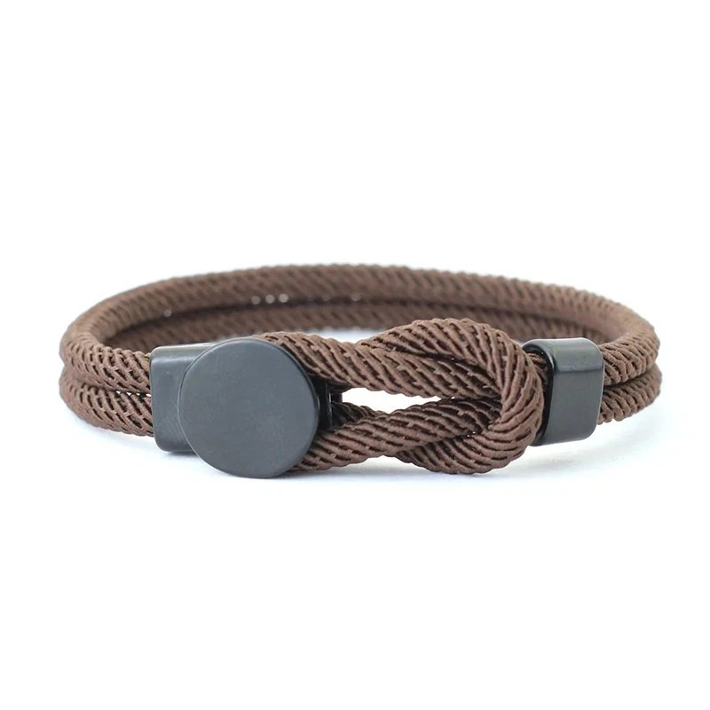 Men’s Double Layer Rope Bracelet Nylon Cord Adjustable Knot Wrist Band Gift