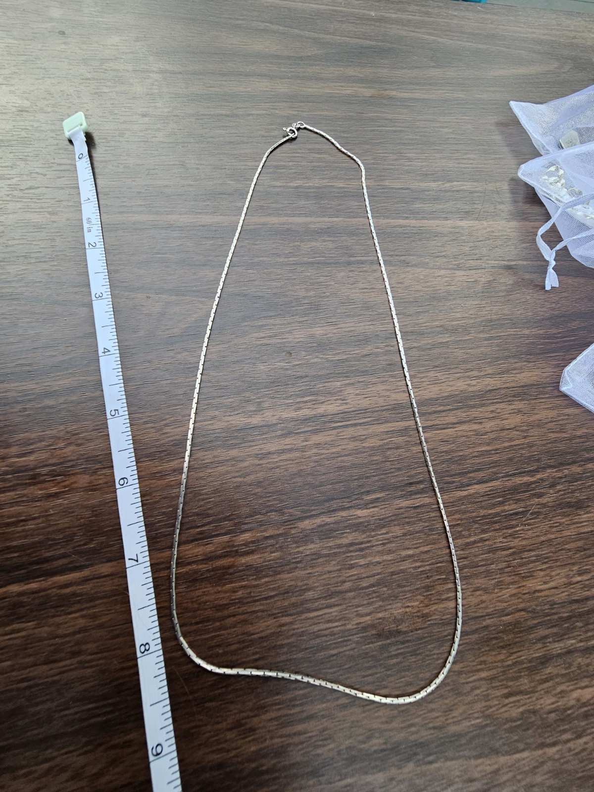 925 Sterling Silver Flat Snake Chain Necklace 24 Inch Italy