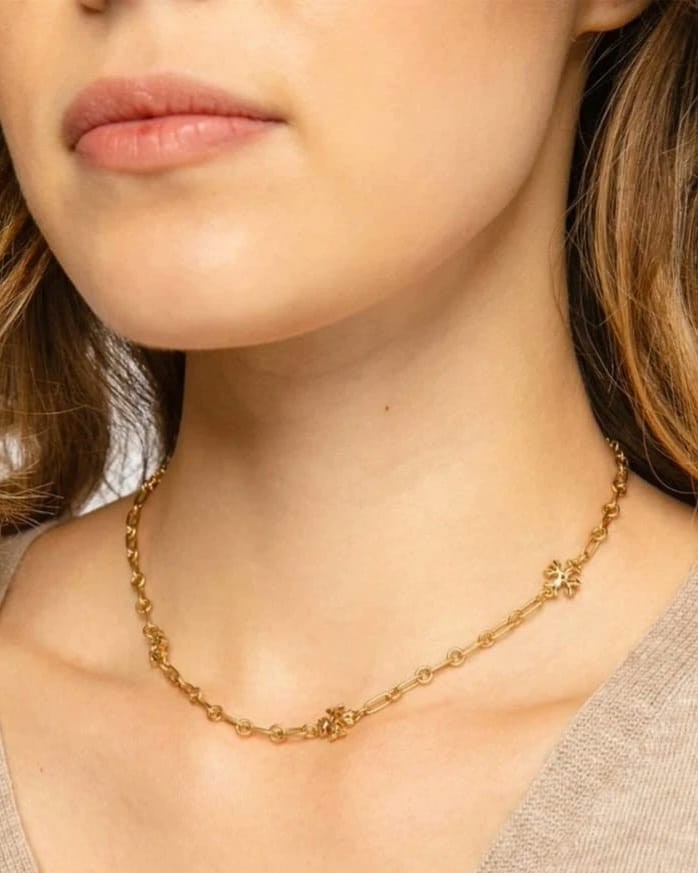 Tory Burch Necklace Roxanne Chain Delicate Gold Tone