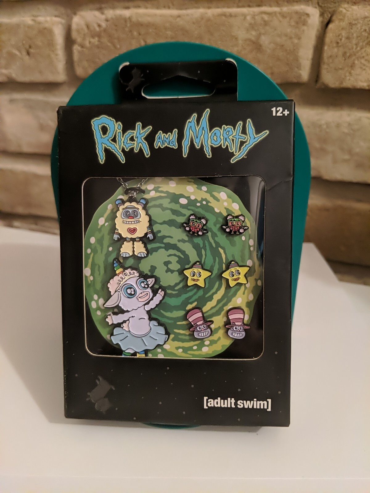 Rick And Morty Total Rickall Jewelry Set Tinkles Pin Earrings Necklace New