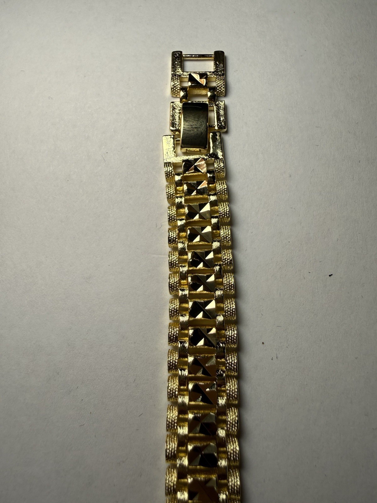 Gold filled Rollie Link Chain Bracelet Box Clasp No Stone Less Than 8 in