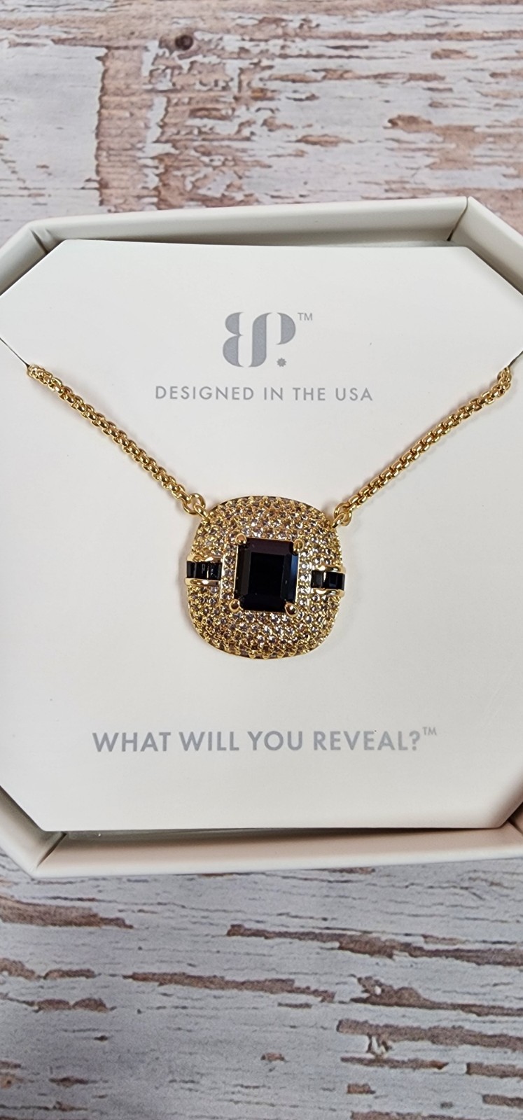 Bomb Party NK39502 “The Unseen We Carry” Black Onyx CZ on Gold Plating