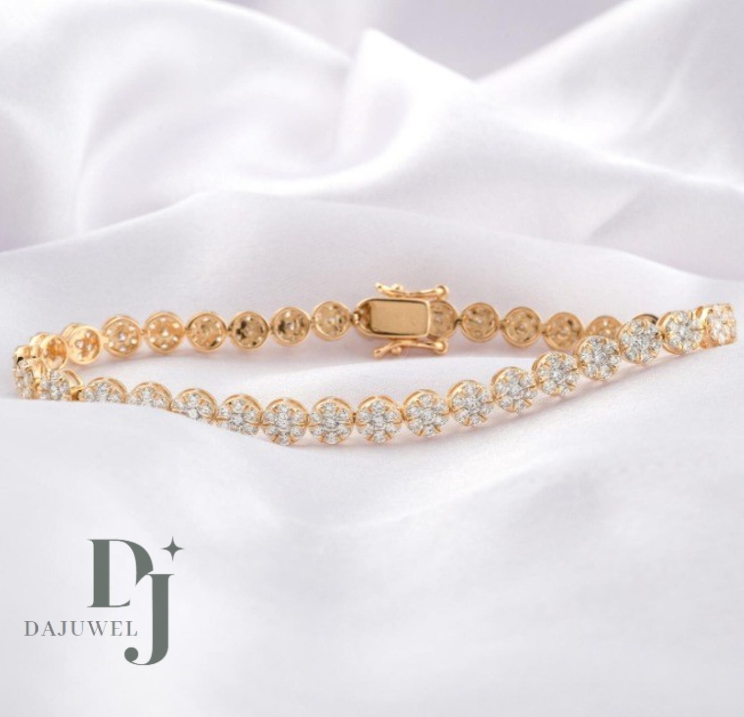 7′ Inch Long Tennis Wedding Bracelet Solid 14K Yellow Gold 7 Carat Round Cut