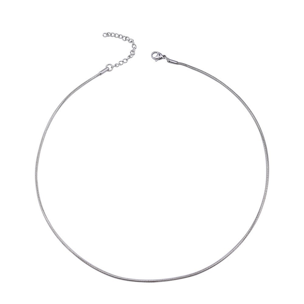 Stainless Steel Silver Gold Round Snake Chain Necklace Anti Tarnish w 2″Extender