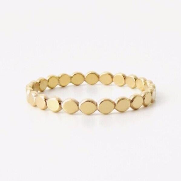 14k Gold Filled Ring, Gold Ring, Flat Bead Ring, Gold Bead Ring, Gold Stack Ring