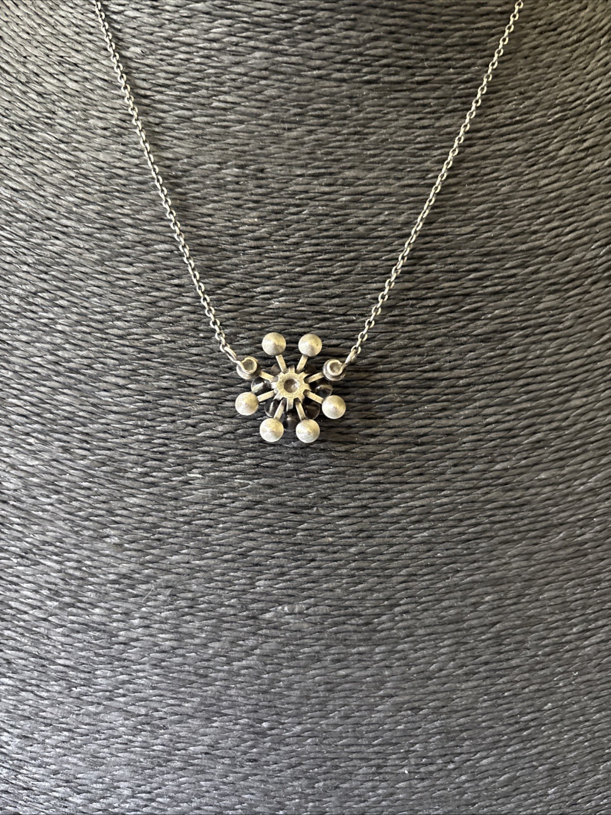 Snowflake Necklace Konplatt by Miranda Jo Pale Ice Blue Faceted Crystal Ethereal