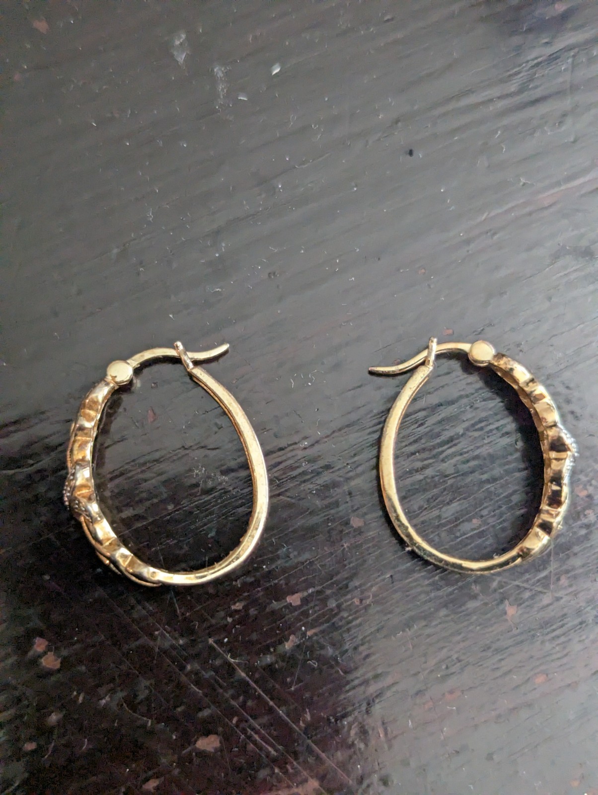 vintage sterling silver Earrings 925 gold plated 7 grams