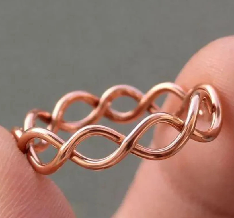Solid Pure Copper Minimalist Healing Ring, Handmade, Unisex, Infinity Ring