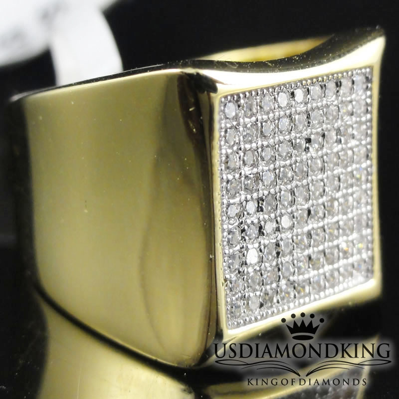 Men’s New 925 Sterling Silver 10k Yellow Gold Finish Designer Pinky Ring Sz 8~12
