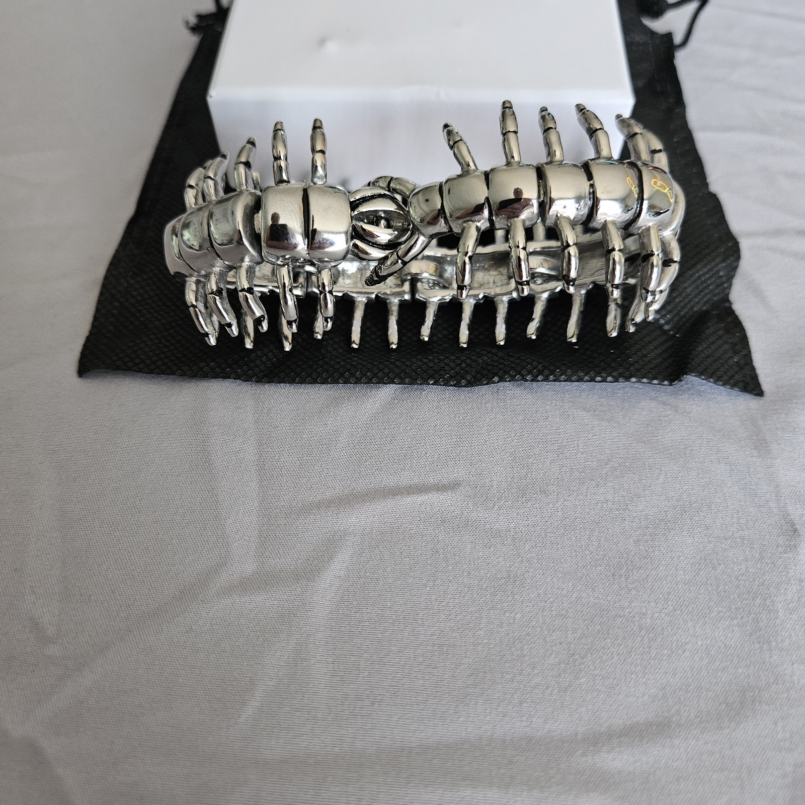 Stainless steel Centipede a bold Statement Bracelet size 8.5