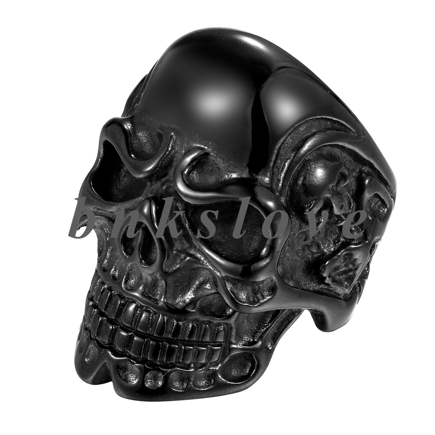 Mens Biker Punk Stainless Steel Vintage Gothic Skull Head Ring Band Size 7-14