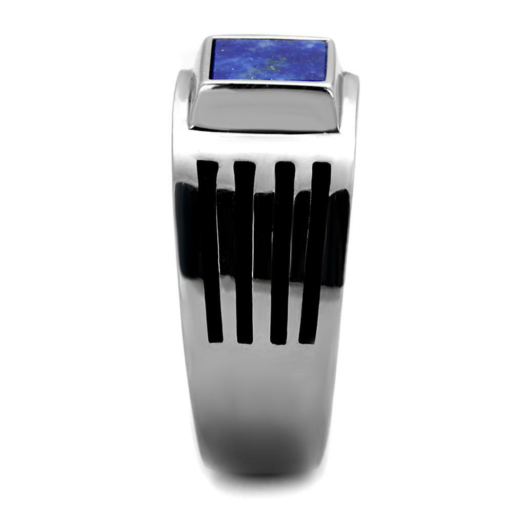 TK2047 – High polished (no plating) Stainless Steel Ring with Precious Stone