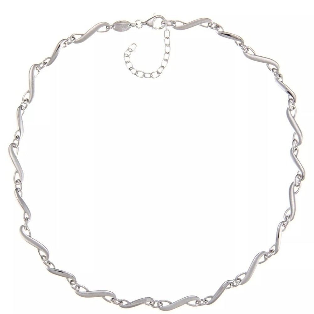 Fossil .925 Sterling Silver & CZ Necklace 17.5″ jewelry $125 MSRP NEW JF15427040