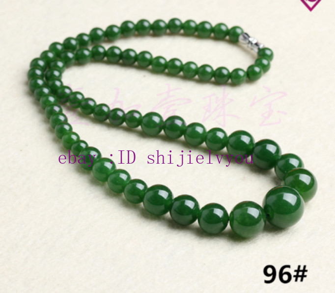 Natural 6-14mm Multicolor Gemstone jade jewelry necklace 17.5 inches
