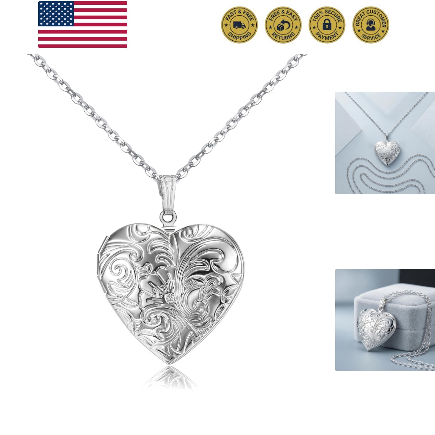 Locket Necklace that Holds Pictures Flower Lockets Pendant Necklaces Birthday…