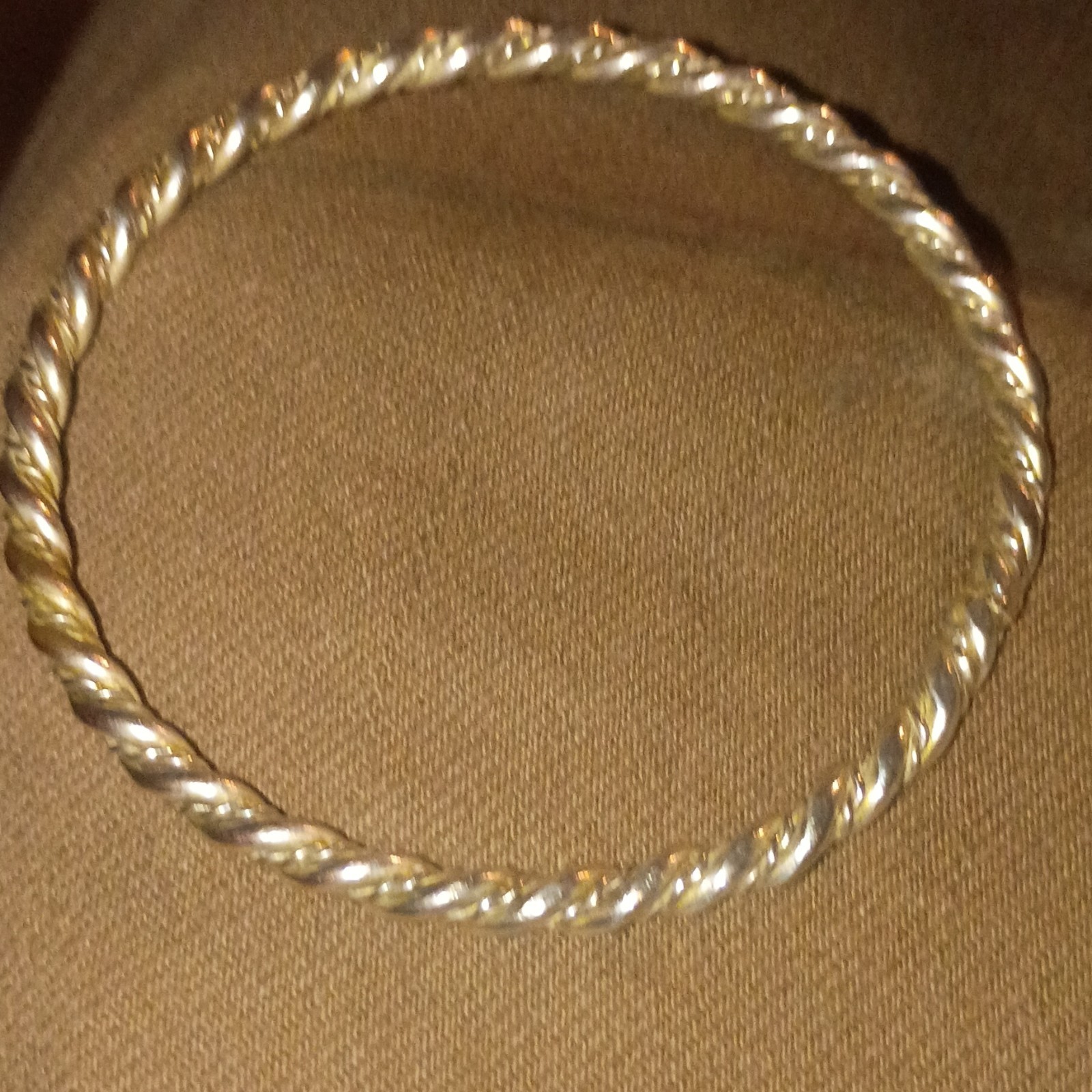 Silver Rope Twist Round Bangle Bracelet, Stackable, No Stone