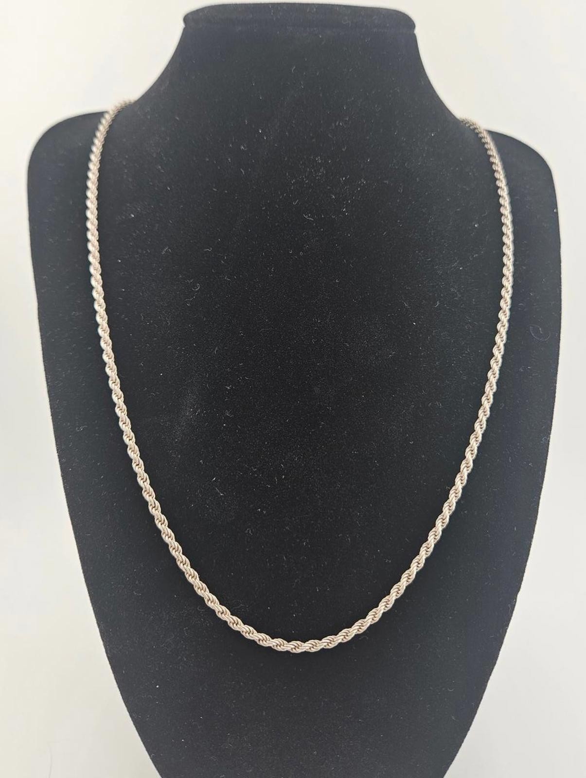 24in Sterling Silver 2.2mm Rope Necklace Chain
