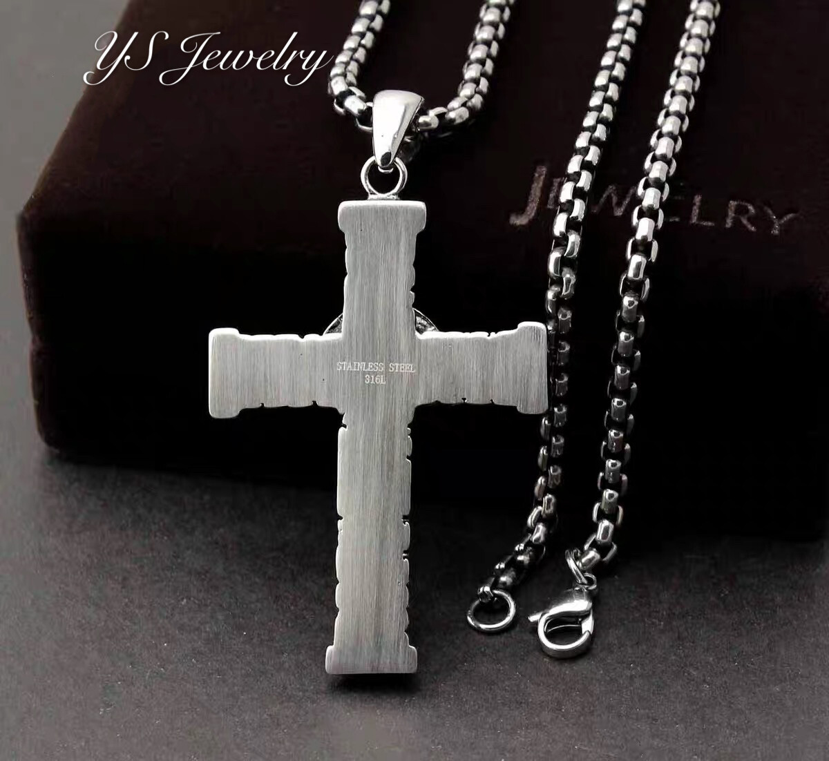 Jesus Christ Crucifix Cross Pendant Necklace Religious Jewelry Stainless Steel