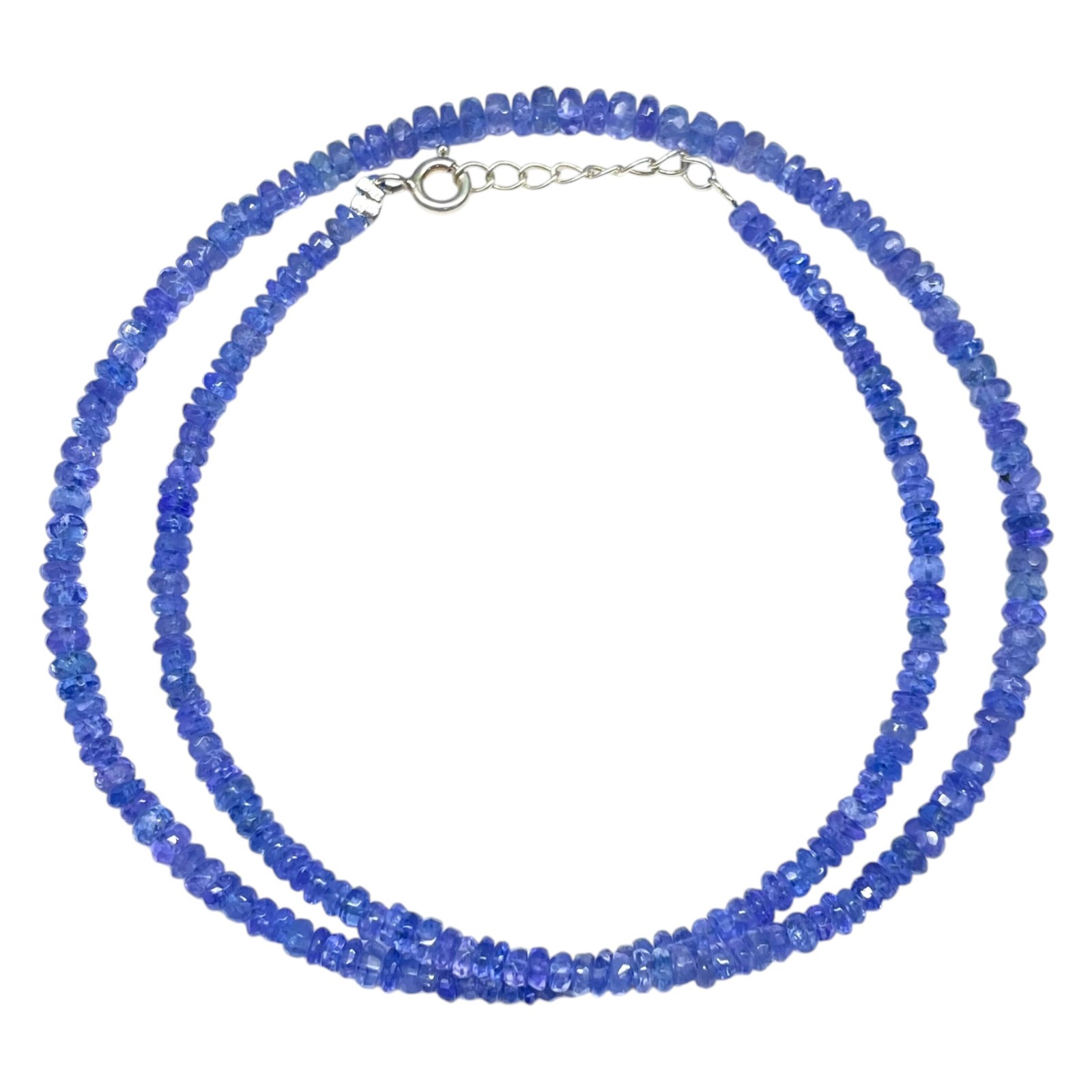 18″ Natural Tanzanite Necklace 3-4.5mm Top Quality Faceted Vibrant Blue Beads