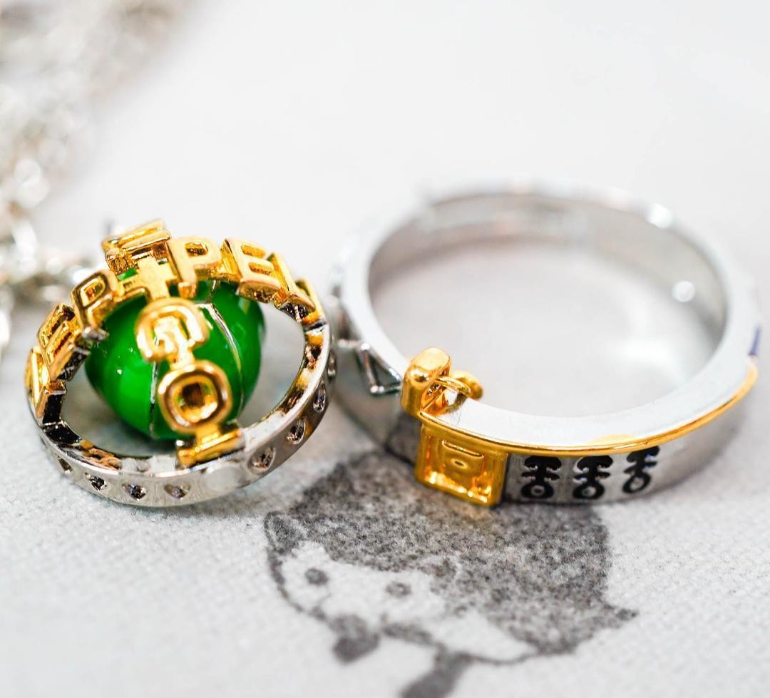 JoJo Cosplay Gyro Zeppeli Necklace Pendant Iron Ball 2 piece Set