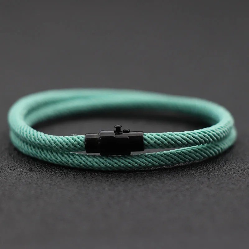 Simple Style Men’s Rope Bracelet Double Layer Thread Fabric Casual Accessory