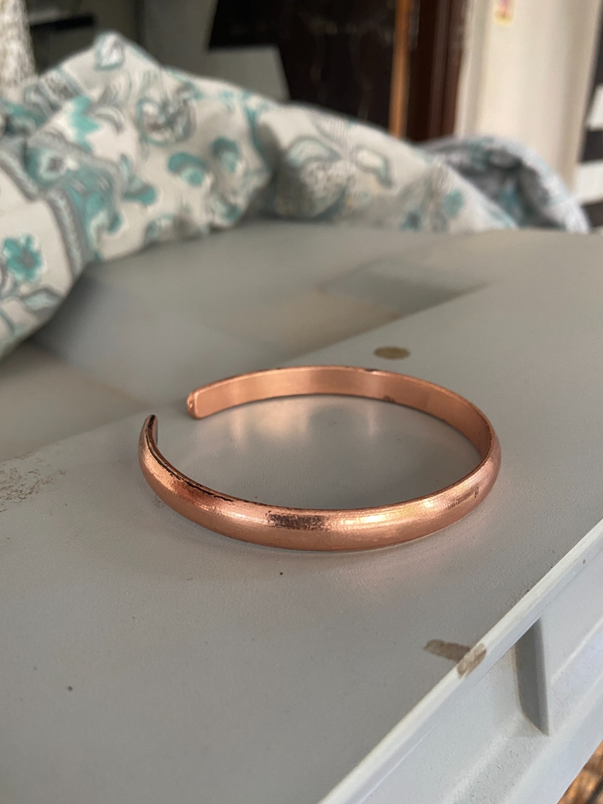 Solid Copper Cuff Bracelet Handmade Adjustable Open Bangle Unisex Minimalist
