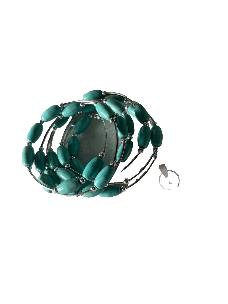 Western Womens Bracelet 52 x 1/4 in Turquoise Spiral Wrap Cuff Cowboy Adjust