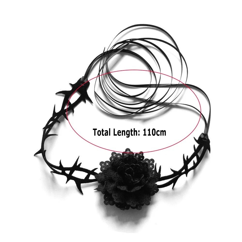 Thorn Choker – Gothic Style Rose Necklace for Women – Halloween Accessories