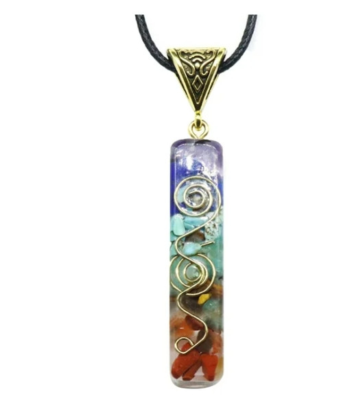 2025 Trending Now Eco Friendly 7 Chakra Orgonite Pendant Necklace Gift Idea