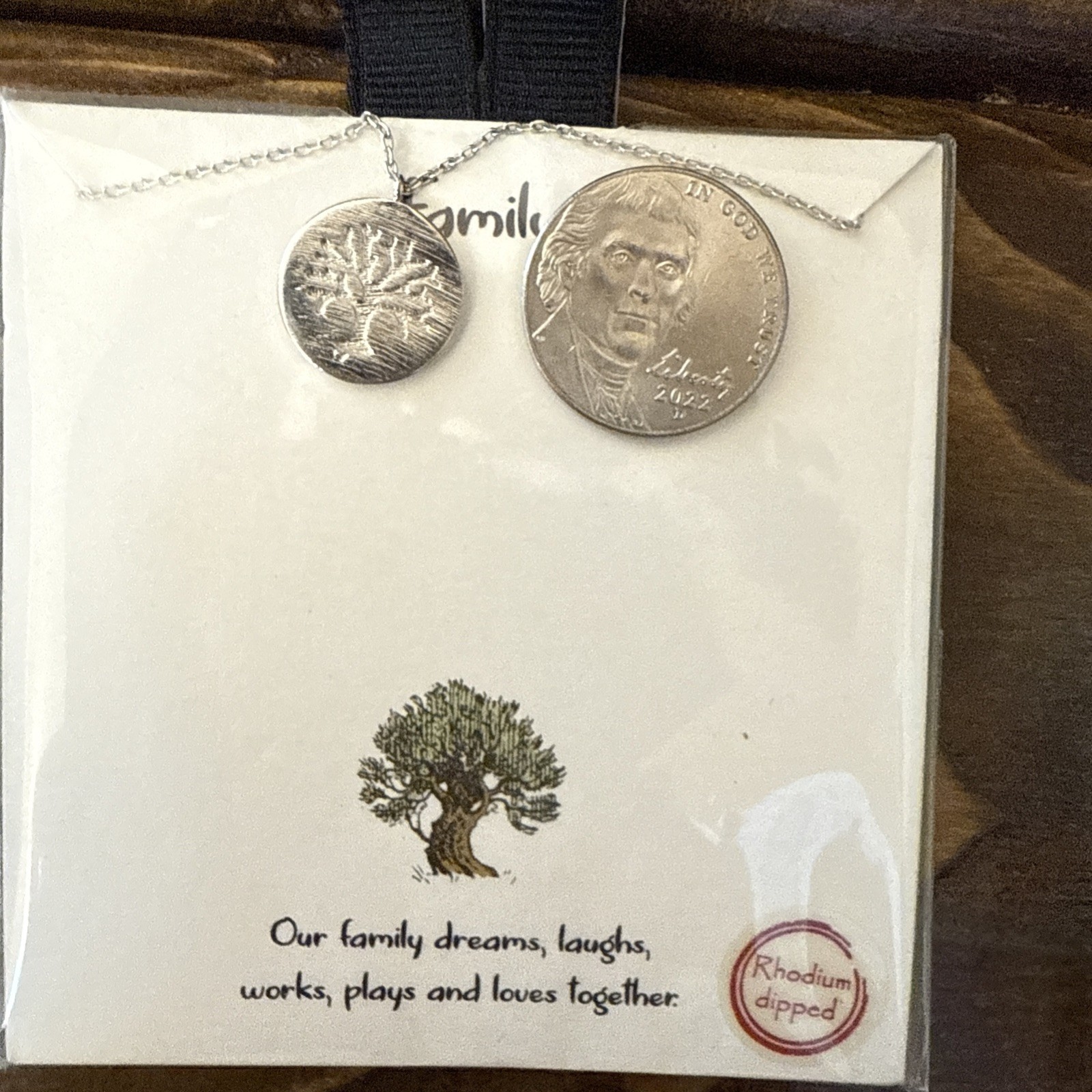 Tree of Life Necklace, Rhodium Dipped Brass, Led & Nickel Free, 16″ – 18″