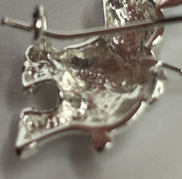 925 Elephant Earrings 0.75in Drop Silver Tone French Wire Detailed Trunk Up