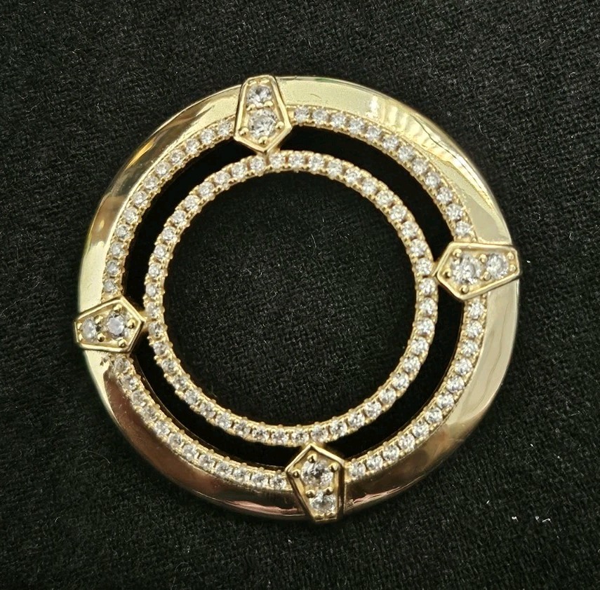 Gold Plated 6.2 Sterling Silver Pendant With Cubic Zirconia Birthday Gift