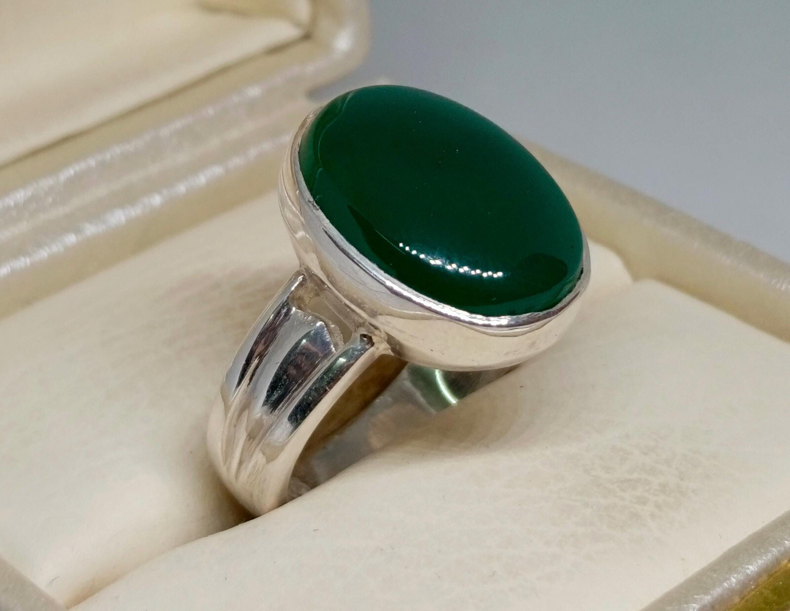 Green Agate Gemstone Sterling Silver 925 Handmade Unisex Ring Everyday Were Ring