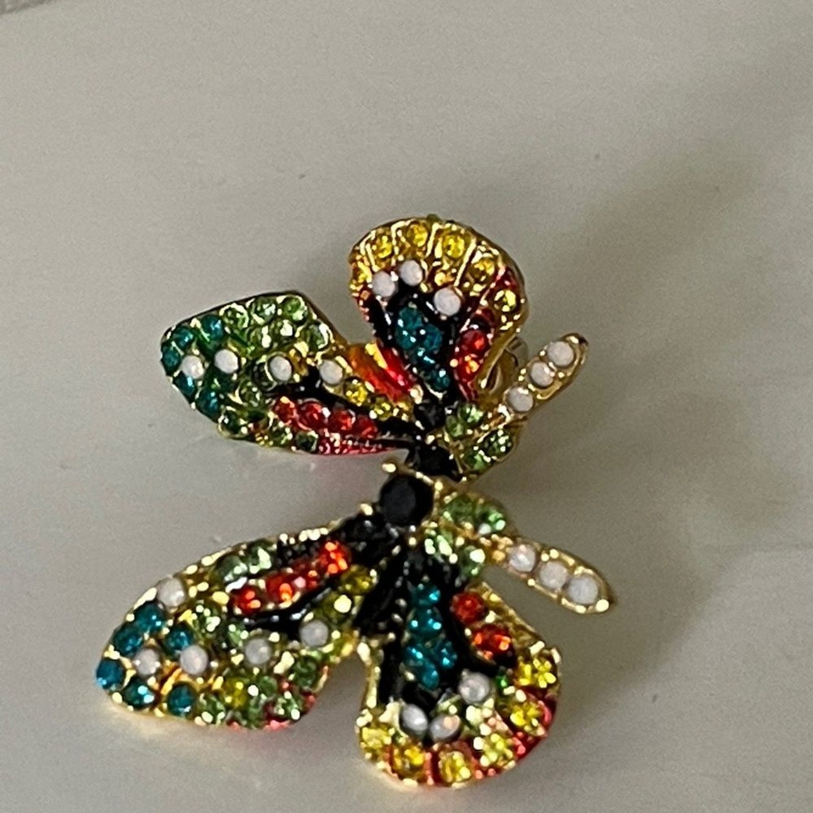 Multicolor rhinestone colorful Butterfly stud earrings similar to free people