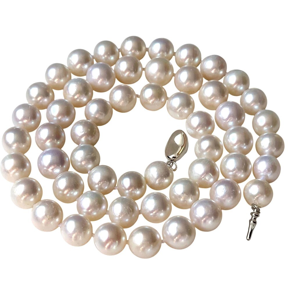 18″ Inch 7-8mm ROUND White Strand Pearl Necklace Cultured Freshwater/