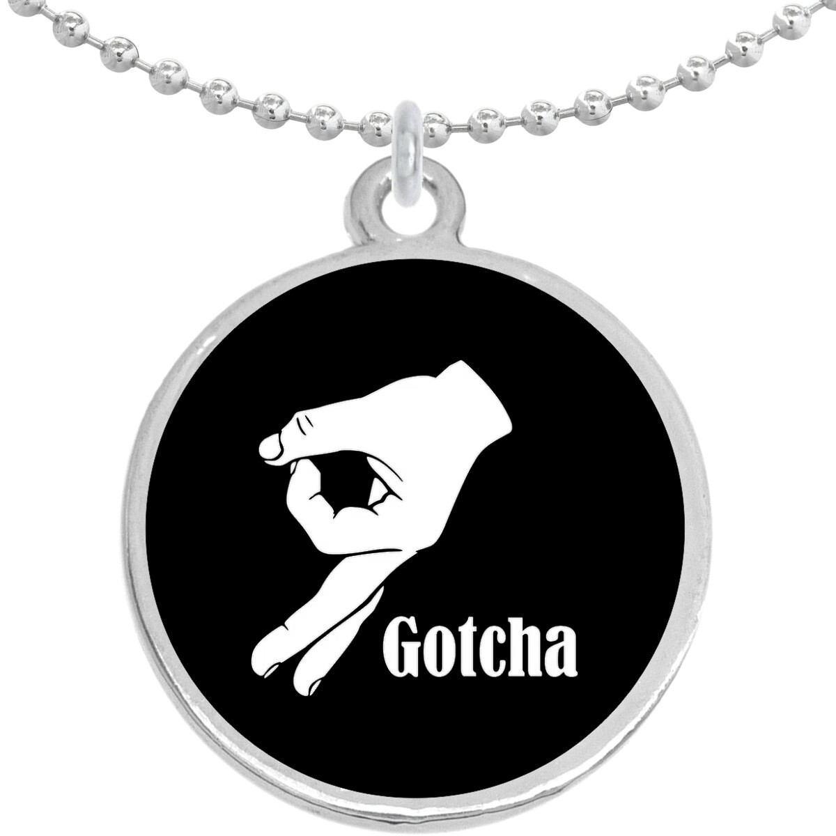 Gotcha Hand Circle Game Round Pendant Necklace Beautiful Fashion Jewelry