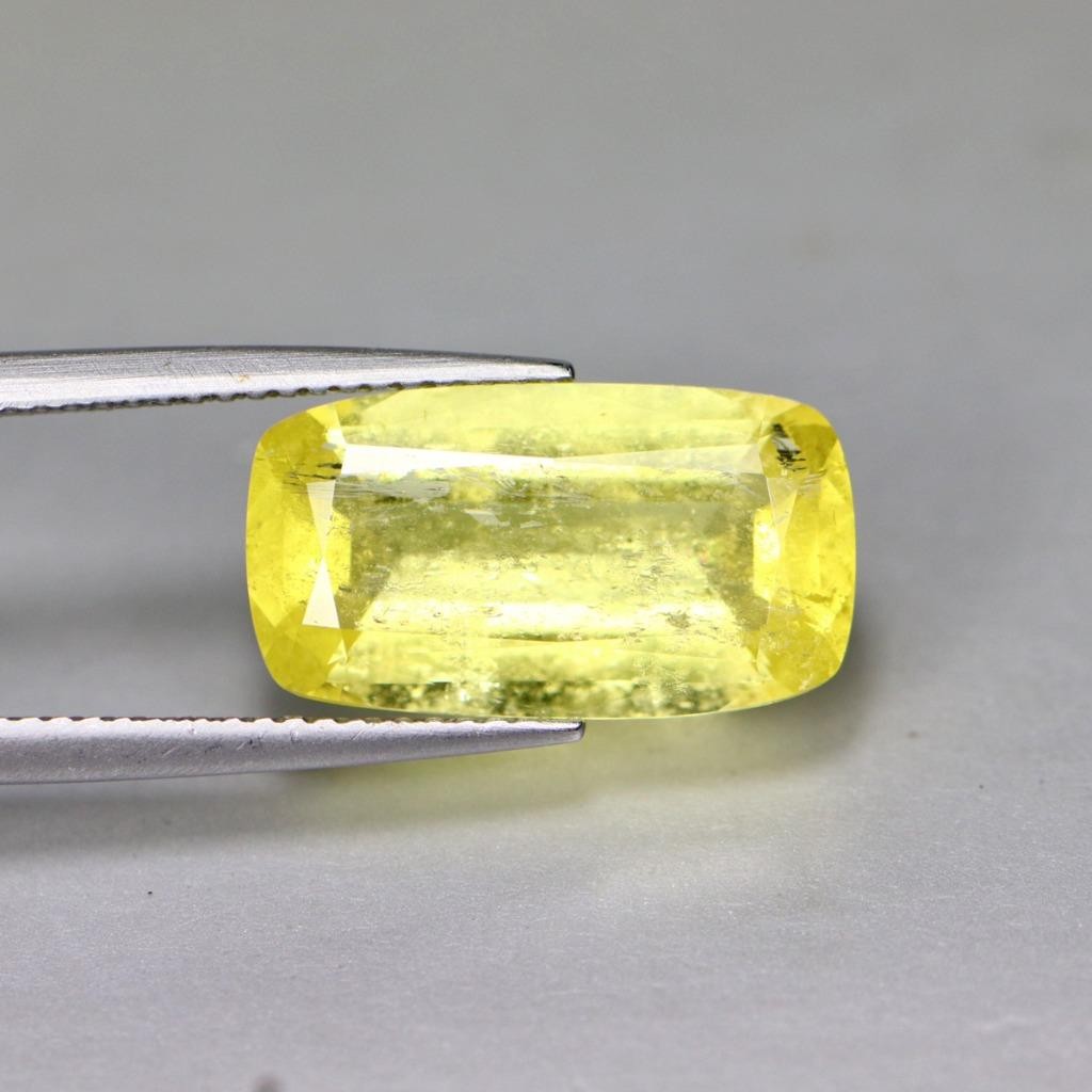 6.77 CTS NATURAL YELLOW COLOR DANBRITE OCTAGON SHAPE LOOSE GEMSTONE FROM USA